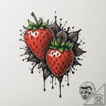 Tattoo sketch a ‘strawberry’ on one, ‘chocola… – tattoo sketch (№1755015936_0, 12.08.2025 16:25) — tattoovalue.net