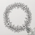 Tattoo design a delicate floral wreath surrou… – tattoo sketch (№1755017324_0, 12.08.2025 16:48) — tattoovalue.net