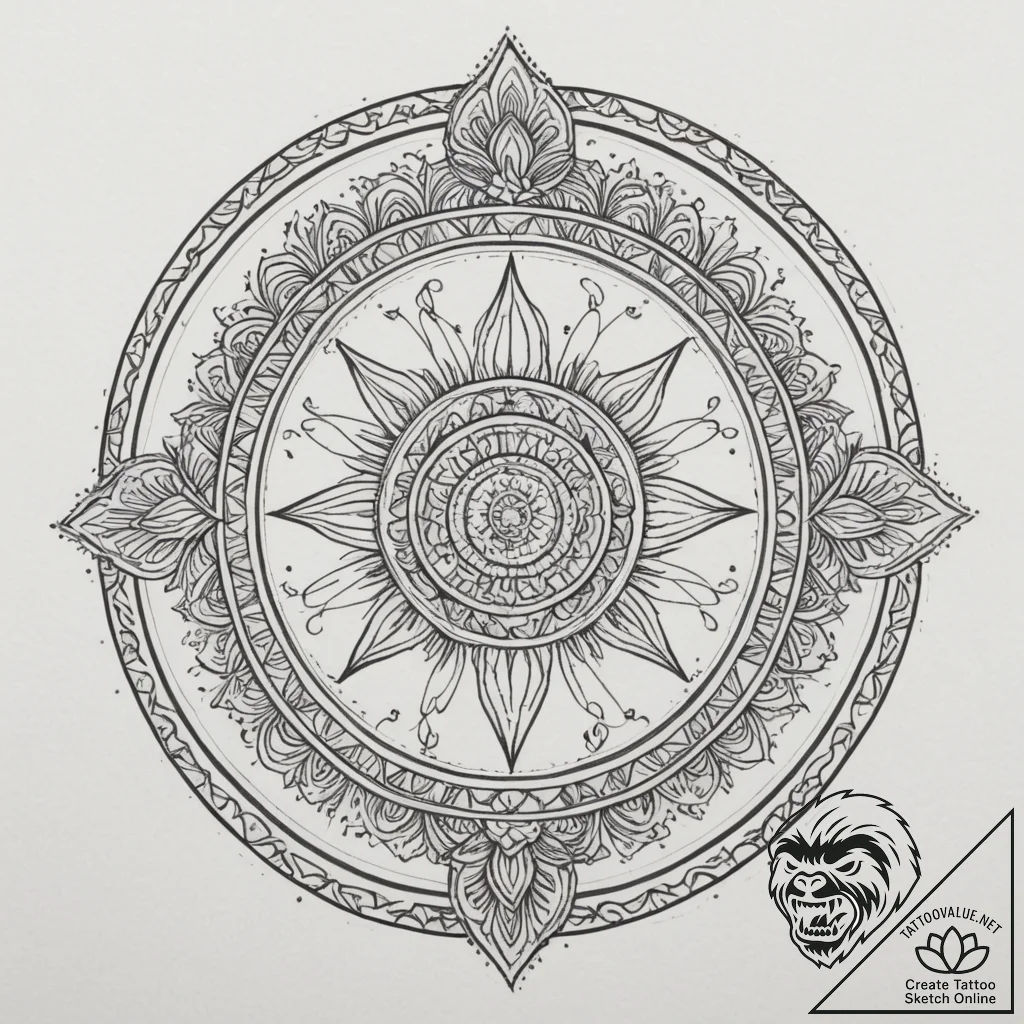 Tattoo sketch a "loading" circle with abstrac... - tattoo sketch (№1755018117_0, 12.08.2025 17:01) — tattoovalue.net