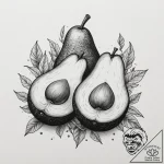 Tattoo sketch ‘avocado’ on one, ‘toast’ on th… – tattoo sketch (№1755018316_0, 12.08.2025 17:05) — tattoovalue.net