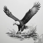 An eagle in flight, talons outstretched, abou… – tattoo sketch (№1755018512_0, 12.08.2025 17:08) — tattoovalue.net