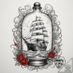 A ship in a bottle (is there, but can be a st… – tattoo sketch (№1755019107_0, 12.08.2025 17:18) — tattoovalue.net