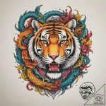 Tiger and dragon, tattoo drawing outline, vib… – tattoo sketch (№1755019503_0, 12.08.2025 17:25) — tattoovalue.net
