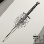 A nichirin sword from demon slayer, tattoo li… – tattoo sketch (№1755020896_0, 12.08.2025 17:48) — tattoovalue.net