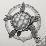 Turtle, tattoo flash sheet design, rough sket… – tattoo sketch (№1755021300_0, 12.08.2025 17:55) — tattoovalue.net