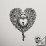 Tattoo design a half-heart lock on one, and a… – tattoo sketch (№1755021504_0, 12.08.2025 17:58) — tattoovalue.net