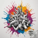The colorful chaos of the holi festival in in… – tattoo sketch (№1755021903_0, 12.08.2025 18:05) — tattoovalue.net