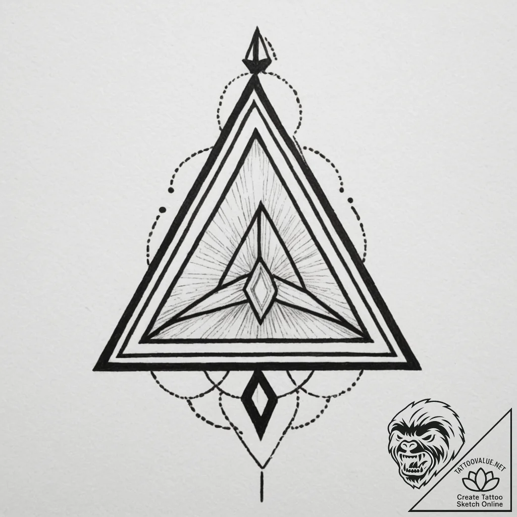 Tattoo design: a geometric tattoo of mokosh's... - tattoo sketch (№1755022703_0, 12.08.2025 18:18) — tattoovalue.net