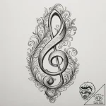Treble clef, tattoo flash sheet design, fine… – tattoo sketch (№1755022902_0, 12.08.2025 18:21) — tattoovalue.net