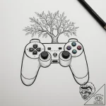 Tattoo sketch a controller’s analog stick tra… – tattoo sketch (№1755023302_0, 12.08.2025 18:28) — tattoovalue.net