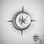 Tattoo design a small, simple star or moon.,… – tattoo sketch (№1755023899_0, 12.08.2025 18:38) — tattoovalue.net