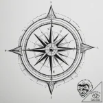 Tattoo design a compass pointing true north o… – tattoo sketch (№1755024294_0, 12.08.2025 18:44) — tattoovalue.net