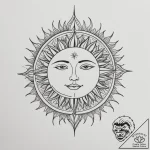 Tattoo sketch a stylized sun and moon intertw… – tattoo sketch (№1755024492_0, 12.08.2025 18:48) — tattoovalue.net