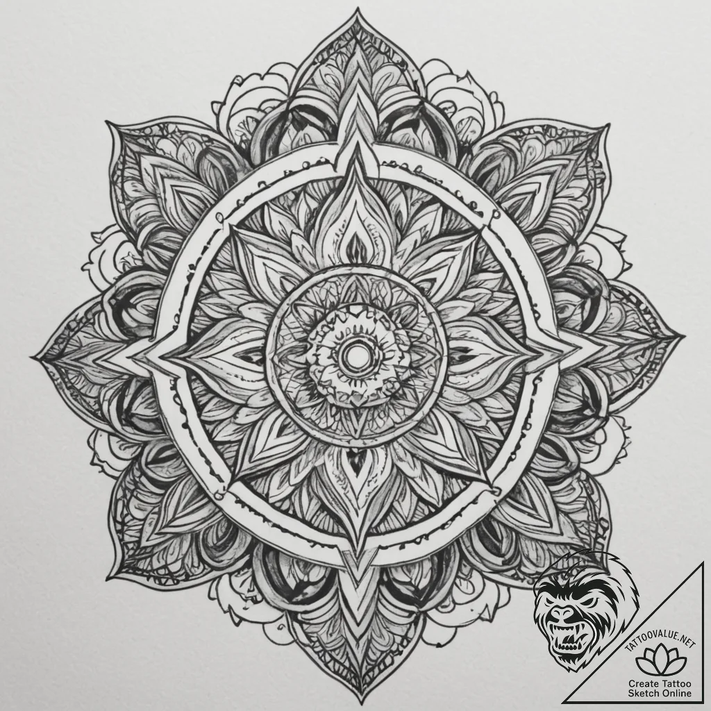 Flame, ink illustration for tattoo, black and... - tattoo sketch (№1755025486_0, 12.08.2025 19:04) — tattoovalue.net