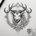 Tattoo design a minimalist outline of a zodia… – tattoo sketch (№1755025684_0, 12.08.2025 19:08) — tattoovalue.net