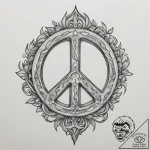 The peace symbol made from broken weapons, co… – tattoo sketch (№1755026285_0, 12.08.2025 19:18) — tattoovalue.net