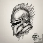 Tattoo sketch a medieval knight’s helmet with… – tattoo sketch (№1755027280_0, 12.08.2025 19:34) — tattoovalue.net