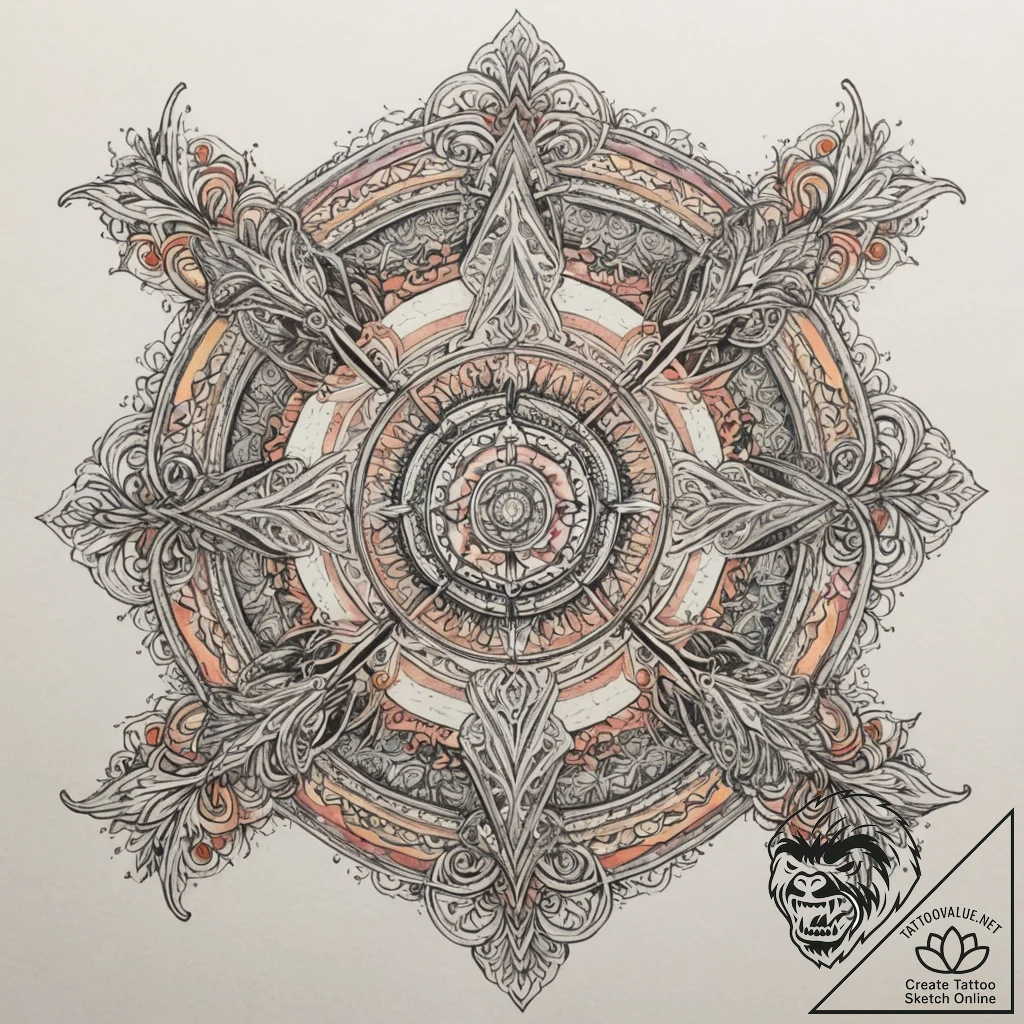 A drone shot of a perfectly symmetrical urban... - tattoo sketch (№1755027486_0, 12.08.2025 19:38) — tattoovalue.net