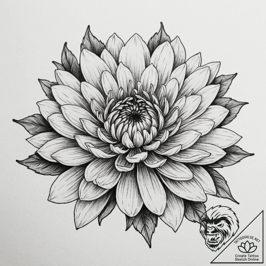 Chrysanthemum, tattoo flash sheet design, min... - tattoo sketch (№1755027891_0, 12.08.2025 19:44) — tattoovalue.net