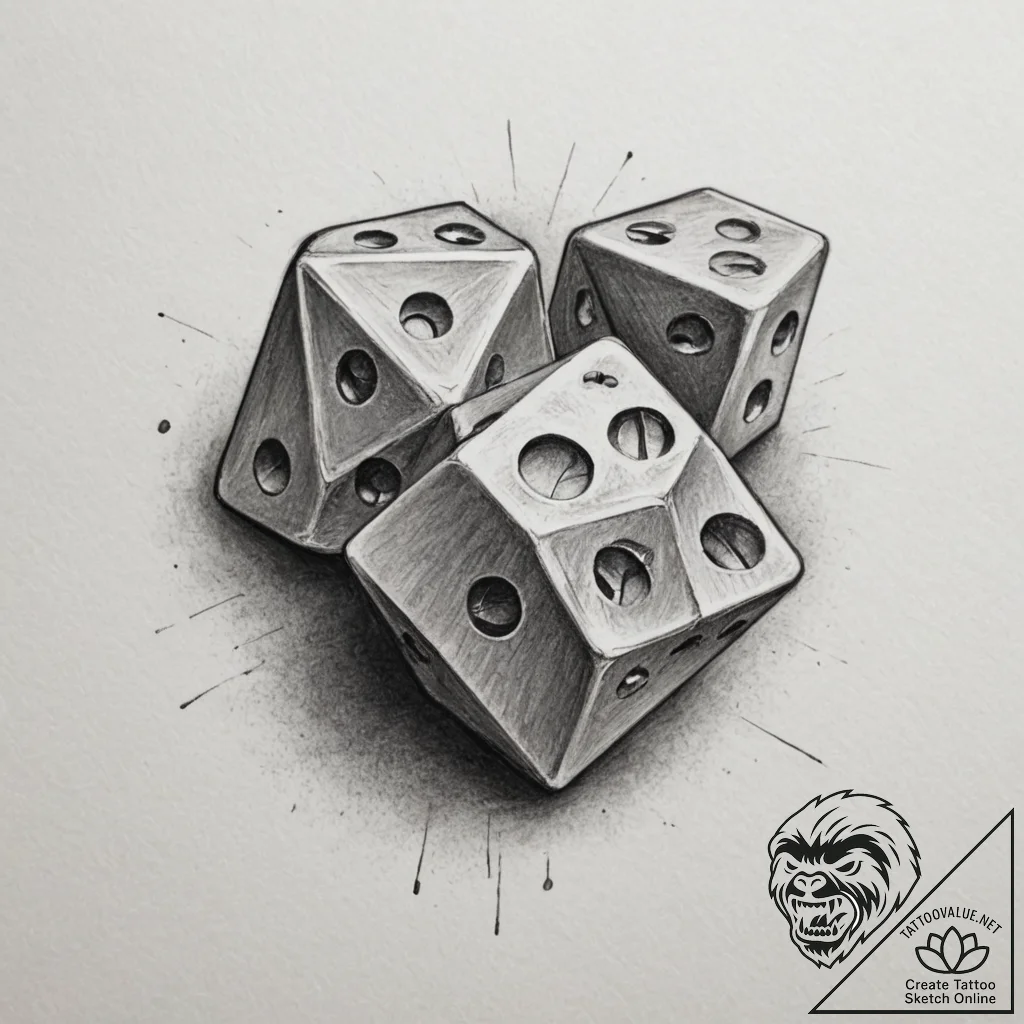 Tattoo sketch a minimalist d20 dice linework.... - tattoo sketch (№1755028094_0, 12.08.2025 19:48) — tattoovalue.net