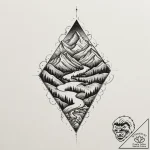 Tattoo sketch a path winding upwards towards… – tattoo sketch (№1755028298_0, 12.08.2025 19:51) — tattoovalue.net
