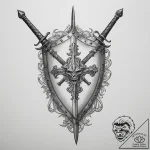 Shield and sword – tattoo sketch (№1755029314_0, 12.08.2025 20:08) — tattoovalue.net