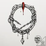 Tattoo design a broken chain with one strong,… – tattoo sketch (№1755030120_0, 12.08.2025 20:22) — tattoovalue.net