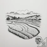 A shot of a rice paddy terrace in vietnam. – tattoo sketch (№1755030320_0, 12.08.2025 20:25) — tattoovalue.net