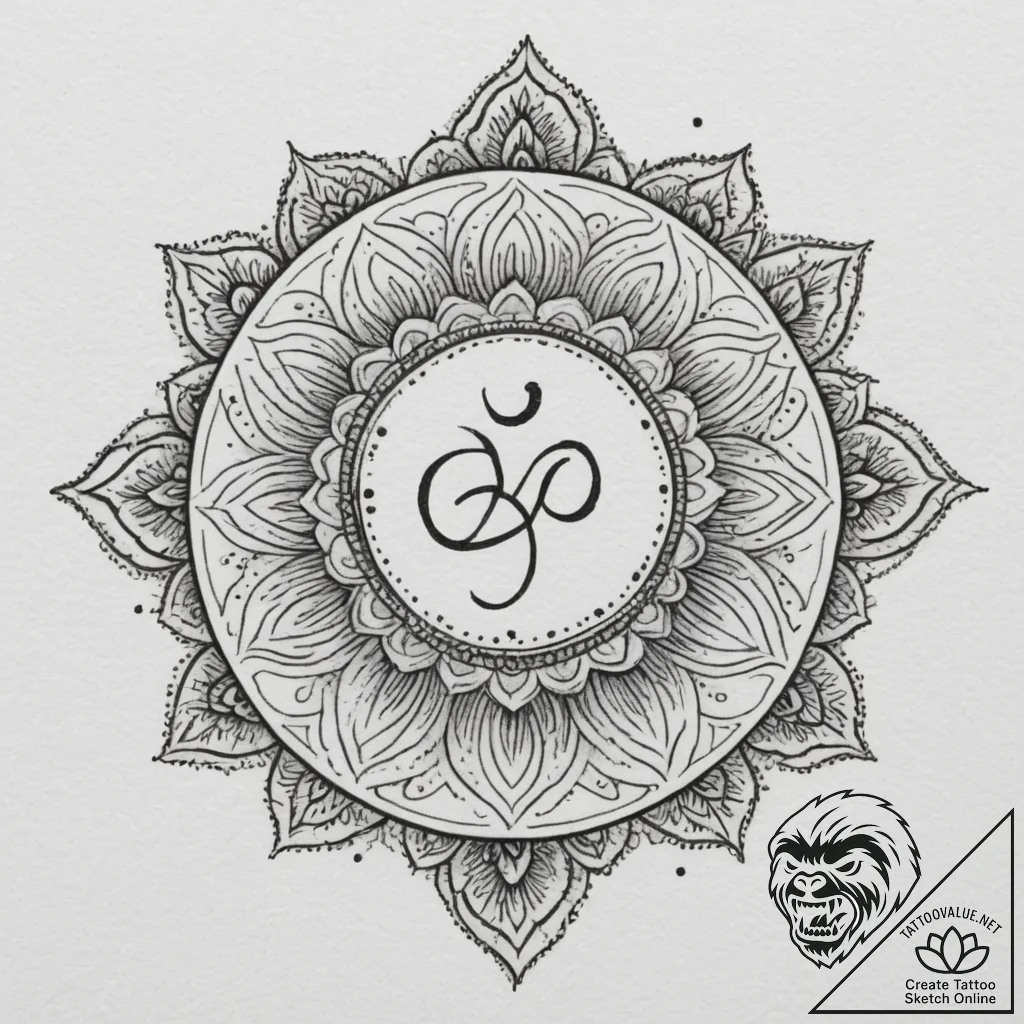 Tattoo design a spiritual symbol (e.g., ohm,... - tattoo sketch (№1755030719_0, 12.08.2025 20:31) — tattoovalue.net