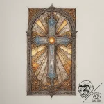 A shot of a stained-glass window with sunligh… – tattoo sketch (№1755035375_0, 12.08.2025 21:49) — tattoovalue.net