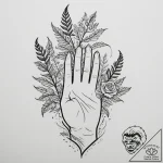 A minimalist tattoo of a hand holding a glowi… – tattoo sketch (№1755035778_0, 12.08.2025 21:56) — tattoovalue.net
