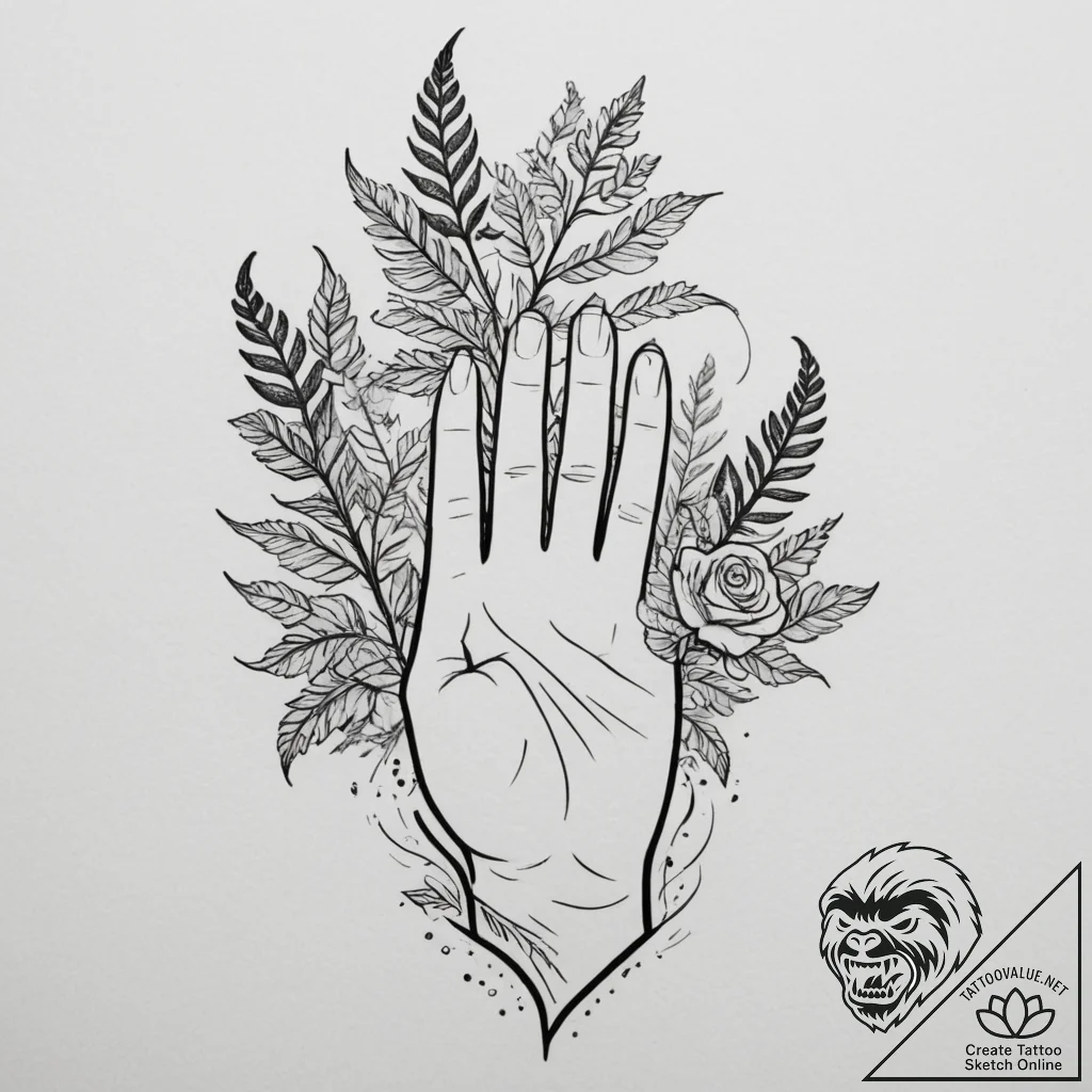 A minimalist tattoo of a hand holding a glowi... - tattoo sketch (№1755035778_0, 12.08.2025 21:56) — tattoovalue.net