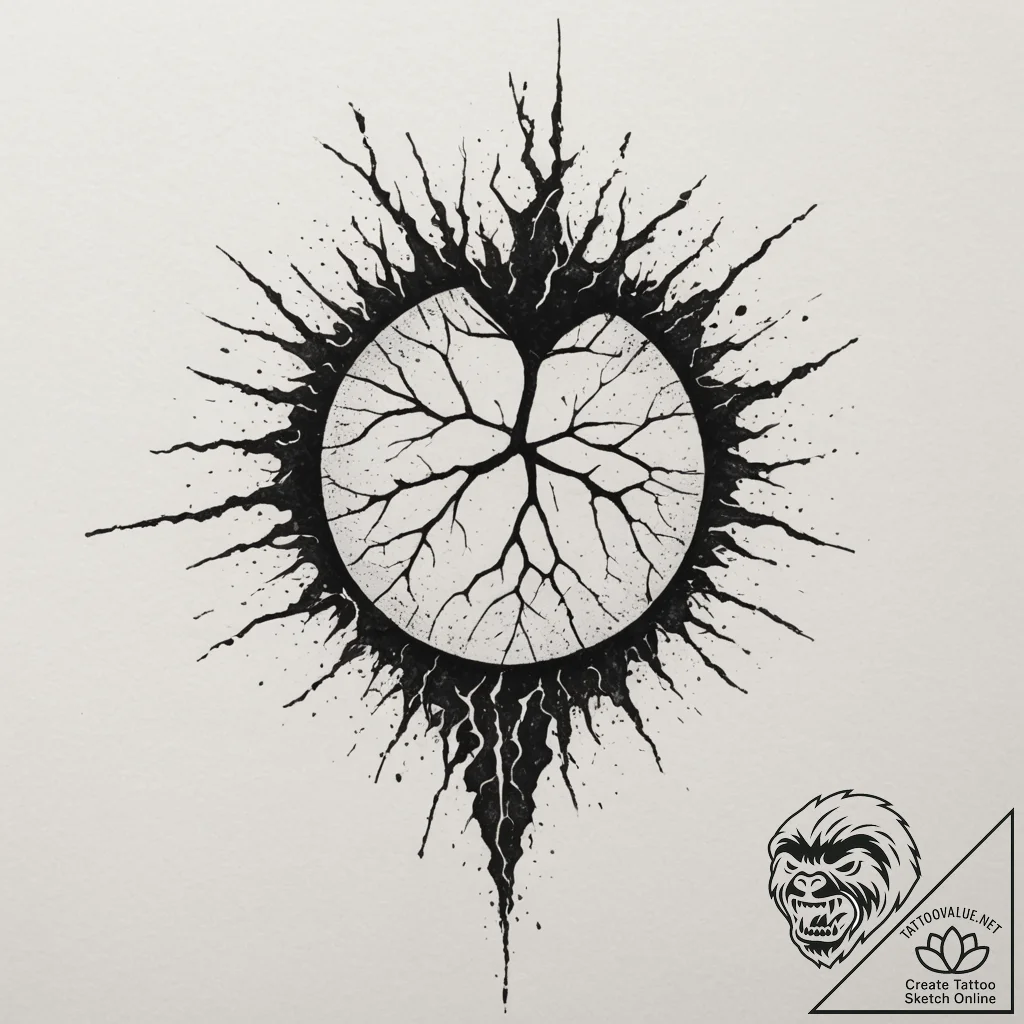 Tattoo sketch cracked earth or concrete, with... - tattoo sketch (№1755035979_0, 12.08.2025 21:59) — tattoovalue.net
