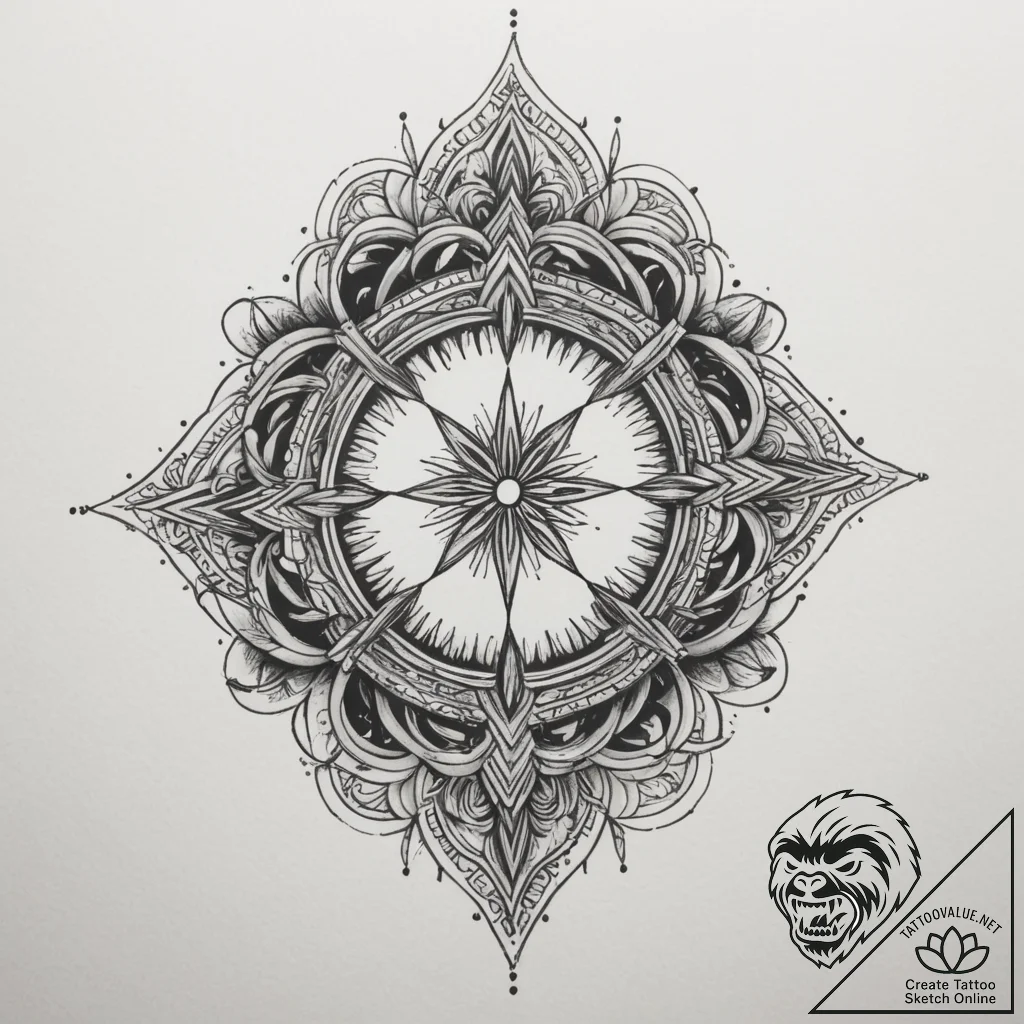 Tattoo design an abstract flow of positive en... - tattoo sketch (№1755036186_0, 12.08.2025 22:03) — tattoovalue.net