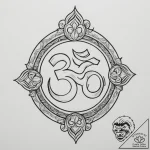 Om (symbol), tattoo sketch design, black outl… – tattoo sketch (№1755036383_0, 12.08.2025 22:06) — tattoovalue.net