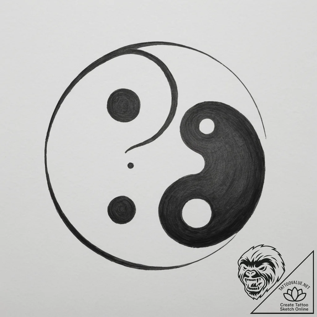 Yin-yang - tattoo sketch (№1755036787_0, 12.08.2025 22:13) — tattoovalue.net