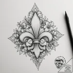Tattoo sketch a classic ‘fleur-de-lis’ with a… – tattoo sketch (№1755038397_0, 12.08.2025 22:39) — tattoovalue.net