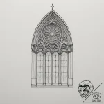 A single gothic cathedral window, tattoo line… – tattoo sketch (№1755038596_0, 12.08.2025 22:43) — tattoovalue.net