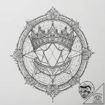 Tattoo design a king’s crown on one, a queen’… – tattoo sketch (№1755038794_0, 12.08.2025 22:46) — tattoovalue.net