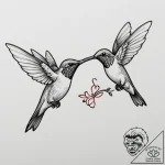 Tattoo sketch a pair of hummingbirds, symboli… – tattoo sketch (№1755039193_0, 12.08.2025 22:53) — tattoovalue.net