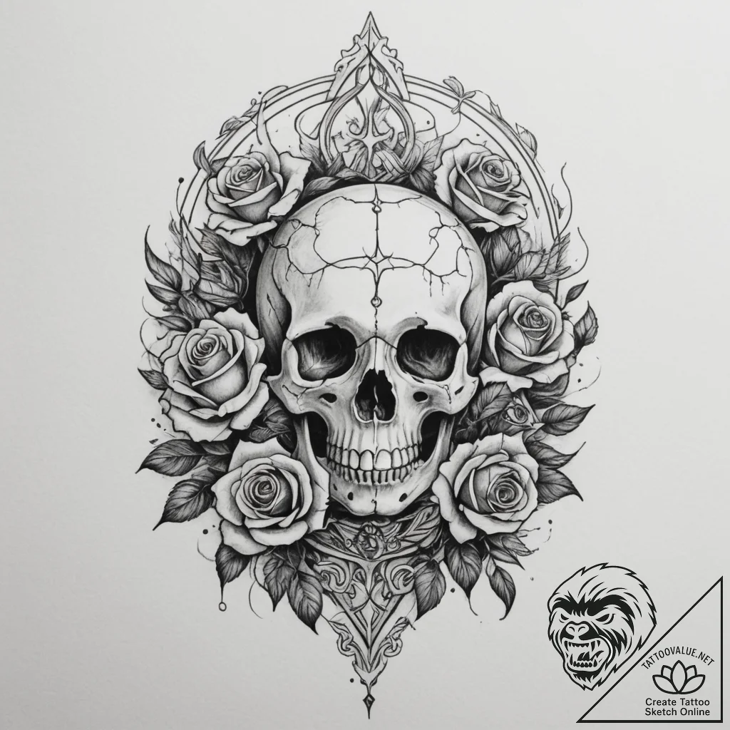 Tattoo design: a symbolic depiction of the cy... - tattoo sketch (№1755039998_0, 12.08.2025 23:06) — tattoovalue.net