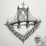 Tattoo design a powerful bridge, symbolizing… – tattoo sketch (№1755040599_0, 12.08.2025 23:16) — tattoovalue.net