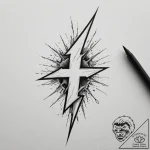 Tattoo design a stylized lightning bolt from… – tattoo sketch (№1755040798_0, 12.08.2025 23:19) — tattoovalue.net