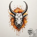 Horns, ink illustration for tattoo, on a clea… – tattoo sketch (№1755041199_0, 12.08.2025 23:26) — tattoovalue.net