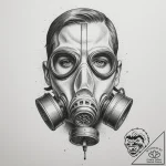 Gas mask, artistic tattoo sketch, on a clean… – tattoo sketch (№1755041397_0, 12.08.2025 23:29) — tattoovalue.net