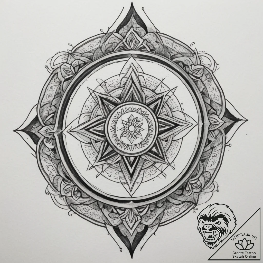 Tattoo design an abstract pattern of overlapp... - tattoo sketch (№1755041802_0, 12.08.2025 23:36) — tattoovalue.net