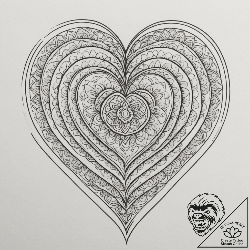 Tattoo sketch two hands forming a heart shape... - tattoo sketch (№1755042610_0, 12.08.2025 23:50) — tattoovalue.net