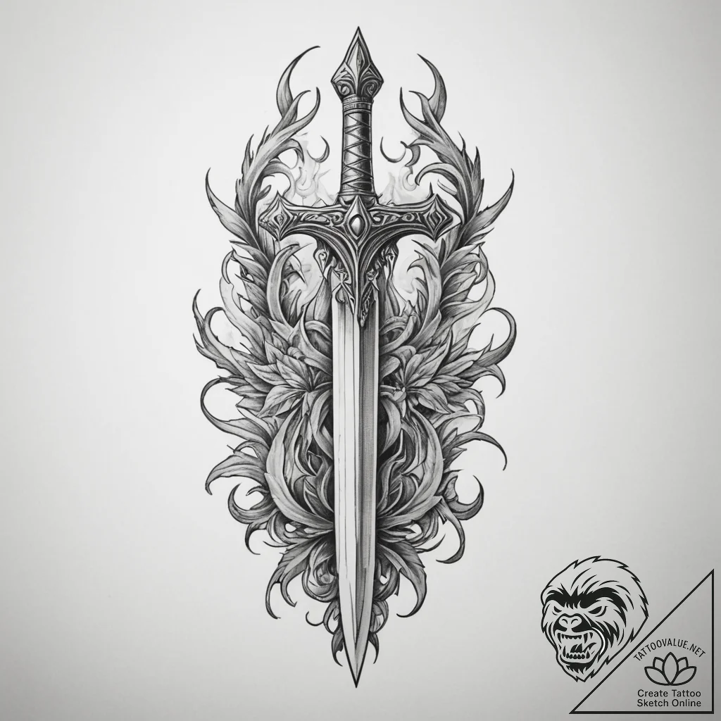 A sacrificial dagger on an altar - tattoo sketch (№1755044023_0, 13.08.2025 00:13) — tattoovalue.net