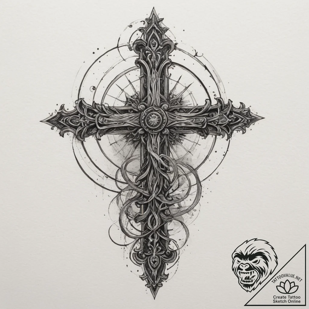 Tattoo sketch an abstract representation of i... - tattoo sketch (№1755044222_0, 13.08.2025 00:17) — tattoovalue.net