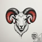 Tattoo sketch a stylized ram’s head, with a f… – tattoo sketch (№1755044619_0, 13.08.2025 00:23) — tattoovalue.net